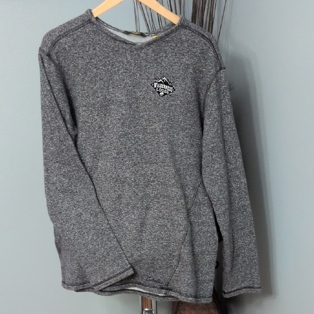 Cabela's Black and Gray Knit Pullover Sweater